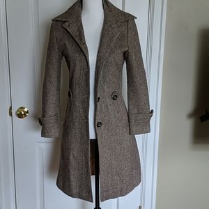 Fitted tweed peacoat